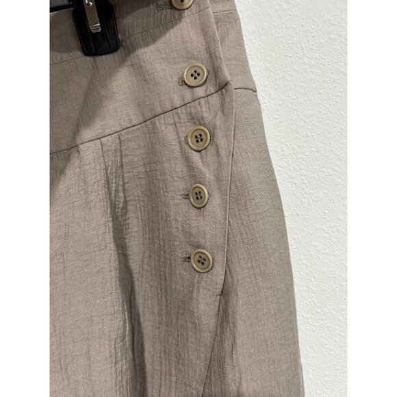 BCBG Maxazria Taupe High Waisted Tapered Pants Button Detail Sz 8 - Picture 4 of 11